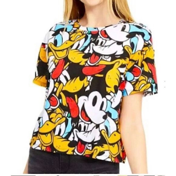 Disney Mickey Goofy Donald Characters ahort sleeve top size L - Picture 2 of 8